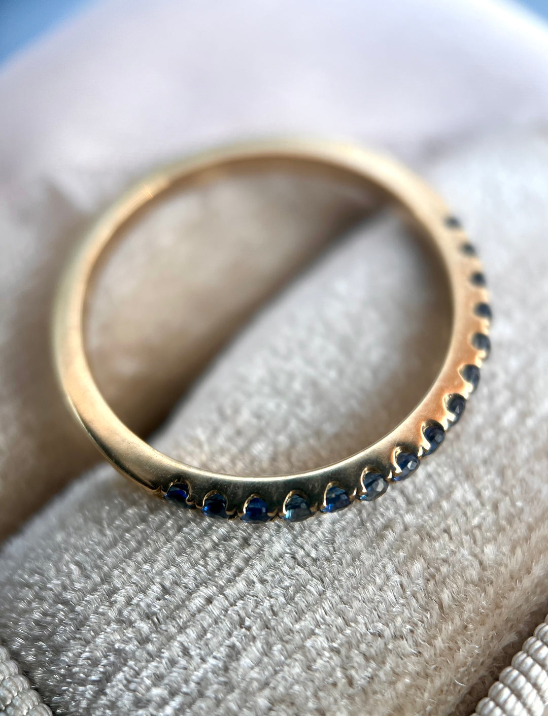 Thin Genuine Sapphire Stacking Band in 14k Yellow Gold