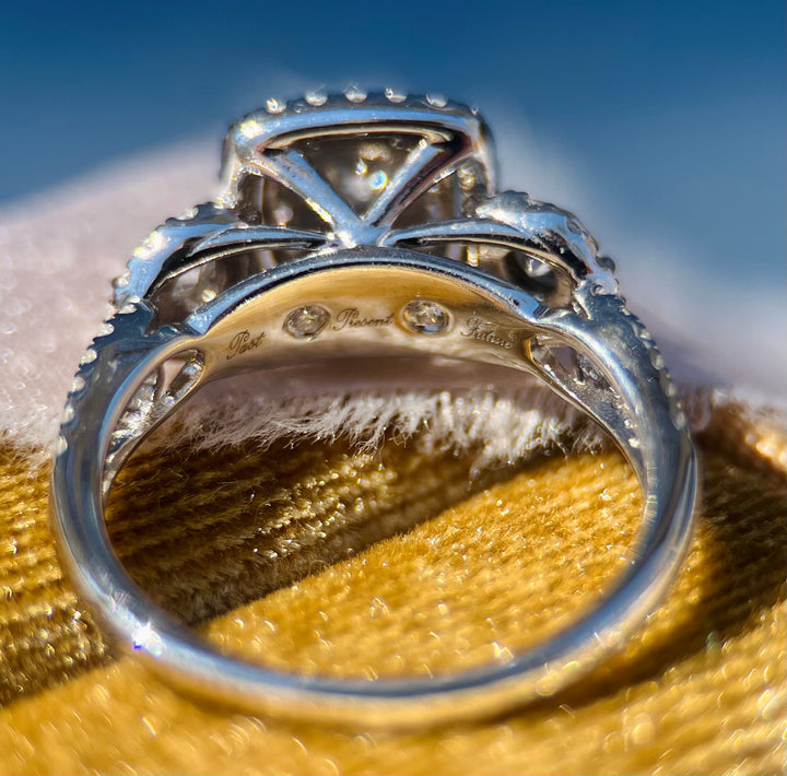 Glittering 1.00 Carat T.W. Past Present Future Diamond Ring