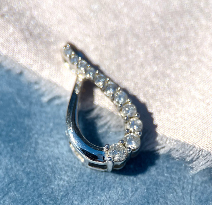 Diamond Twist Pendant in 10k White Gold