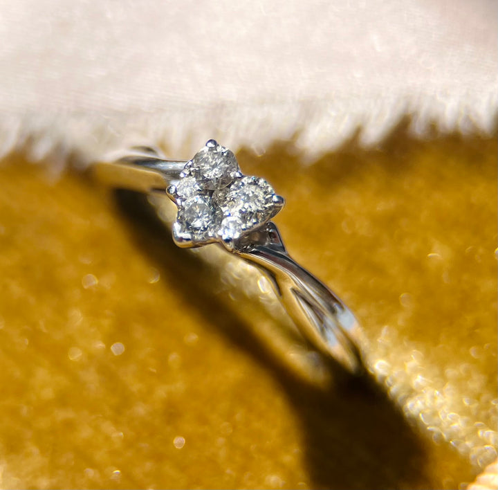 Heart Diamond Ring in 14k White Gold