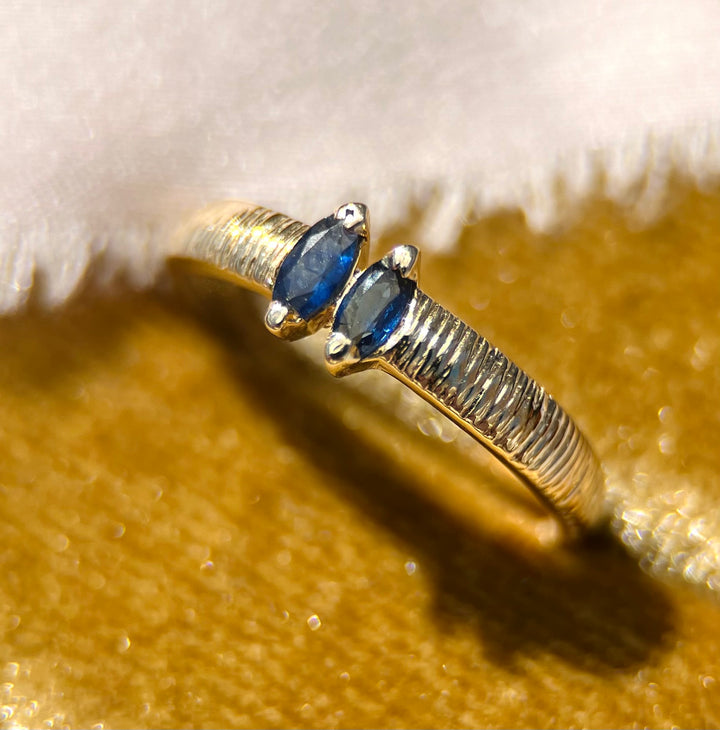 Graduated Sapphire Marquise Band in 14k Yellow Gold