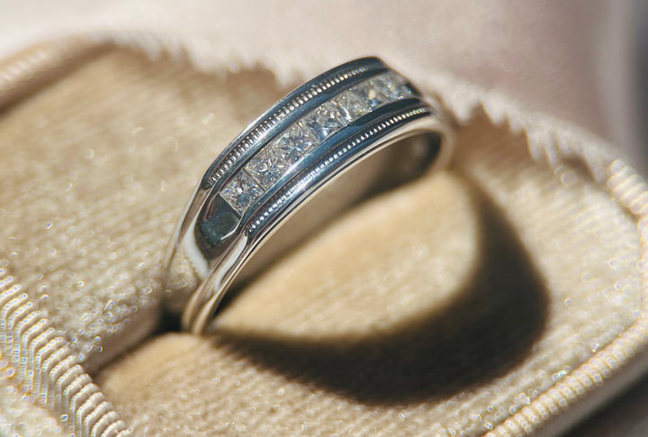 Bright 1/3ctw Princess Diamond Ring in 14k White Gold