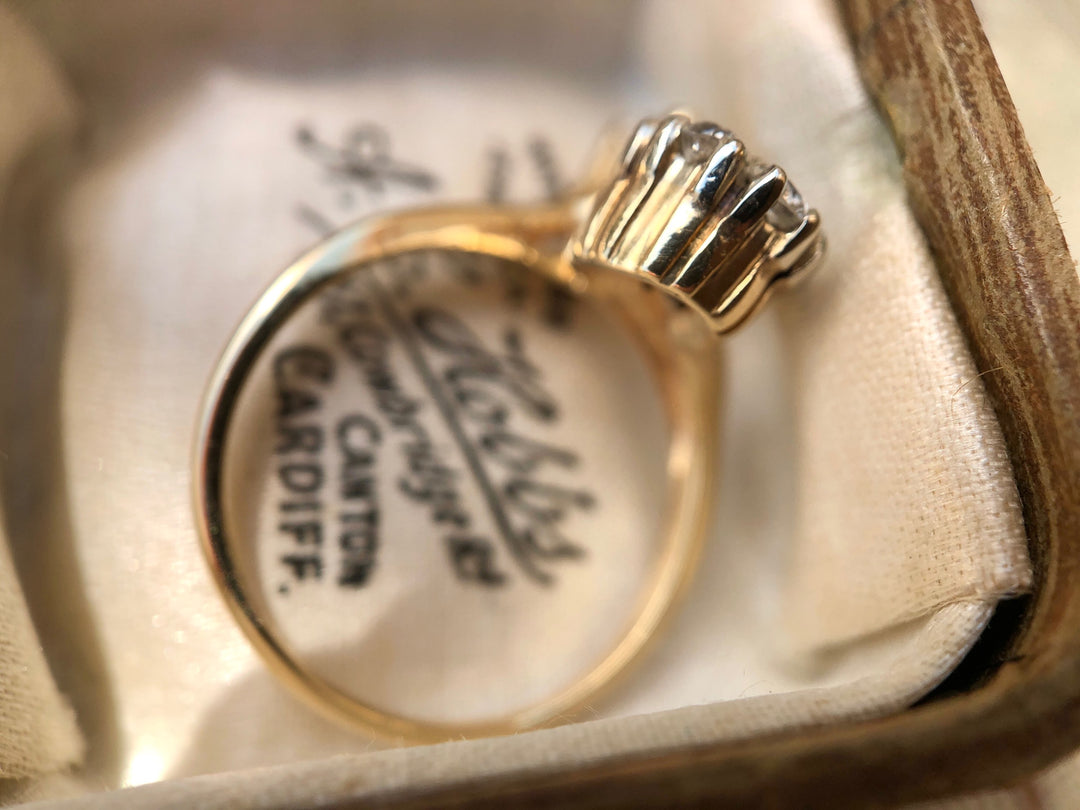 Antique Art Deco Toi Et Moi Old European Cut Diamond Ring