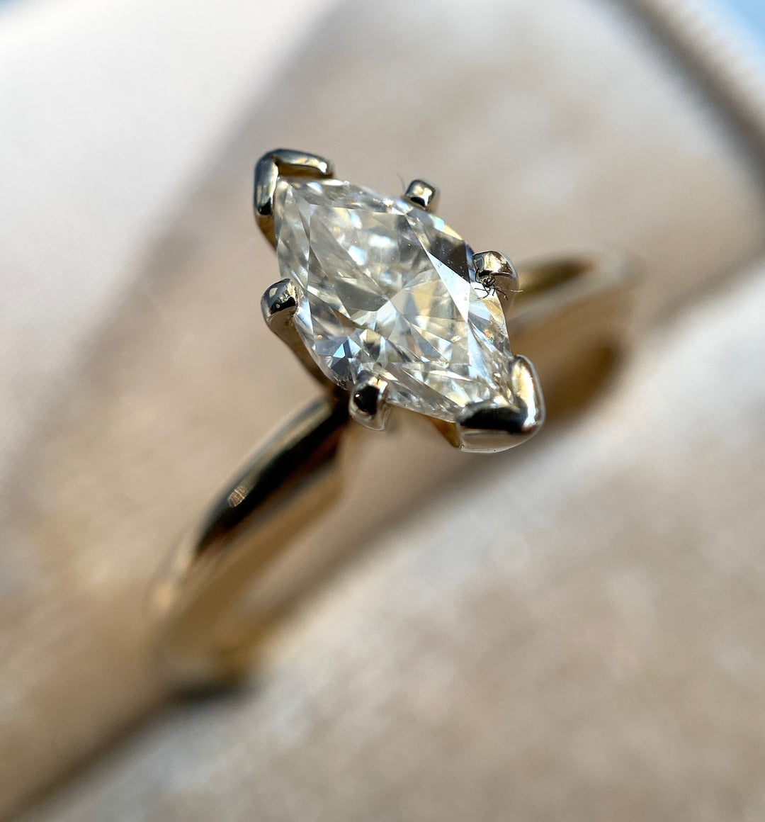 .70 Marquise Solitaire in 14k Yellow Gold