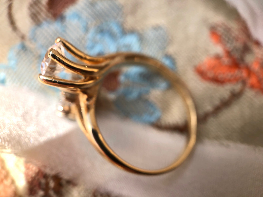 Antique Art Deco Toi Et Moi Old European Cut Diamond Ring