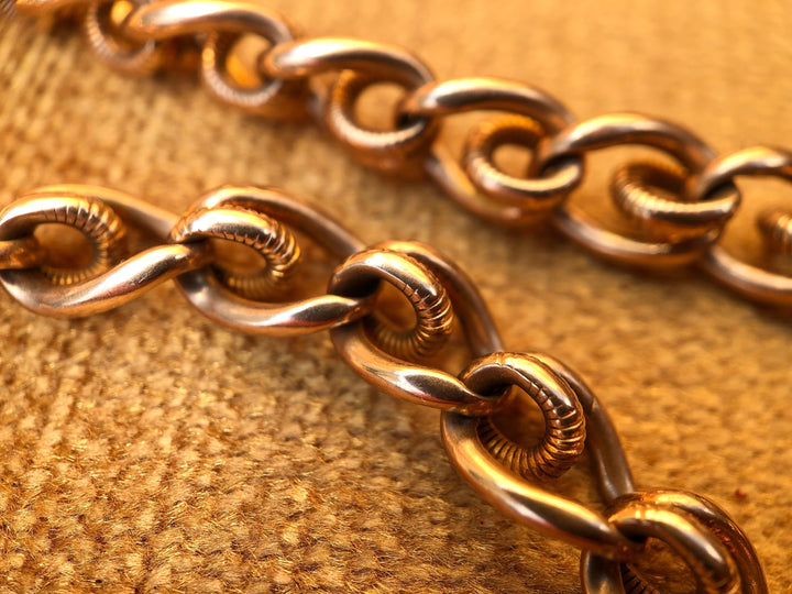 RARE Antique Victorian Solid 14k Gold Chain with Unique Design