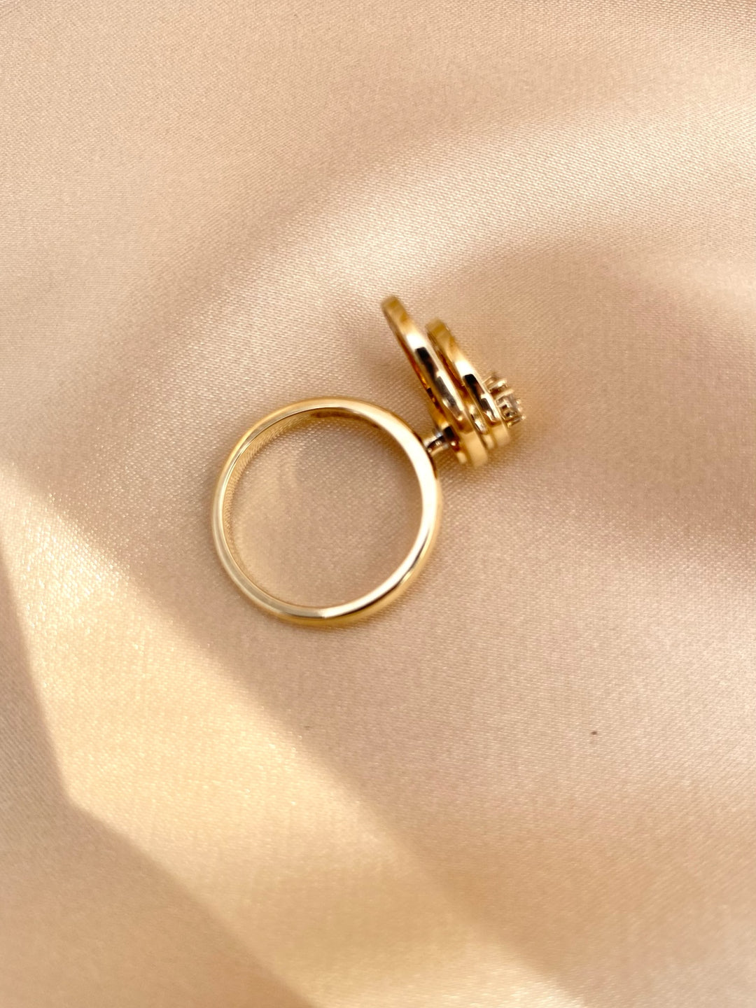 Original 1970's N. Teufel Motion Diamond Ring in 14k Gold