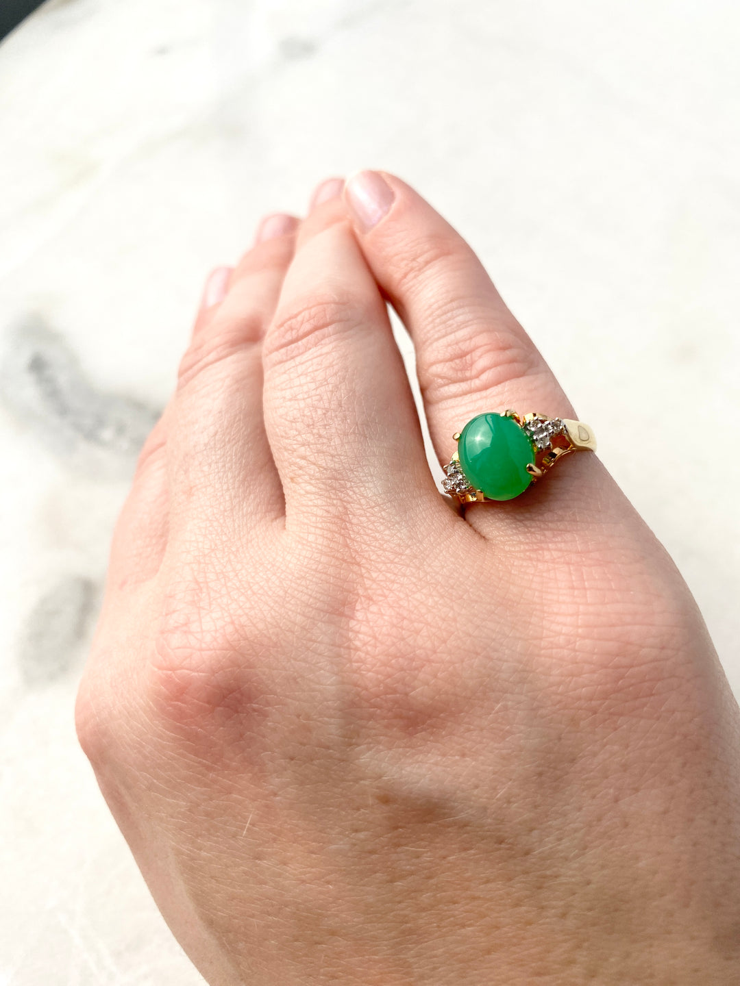 Fairytale Jade and Diamond Ring