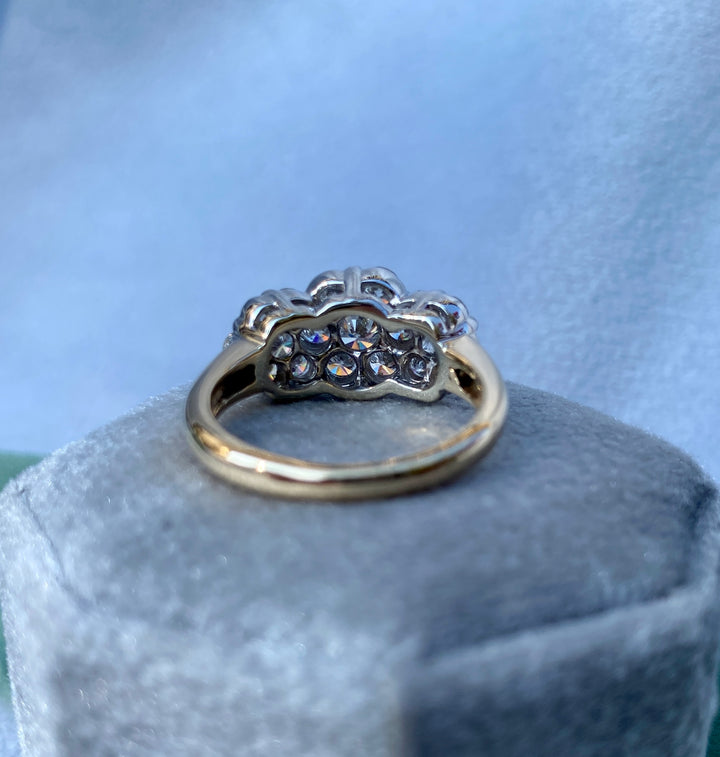 Dazzling Daisy Low Profile 1.50tcw Natural Diamond Ring in 14k Yellow Gold