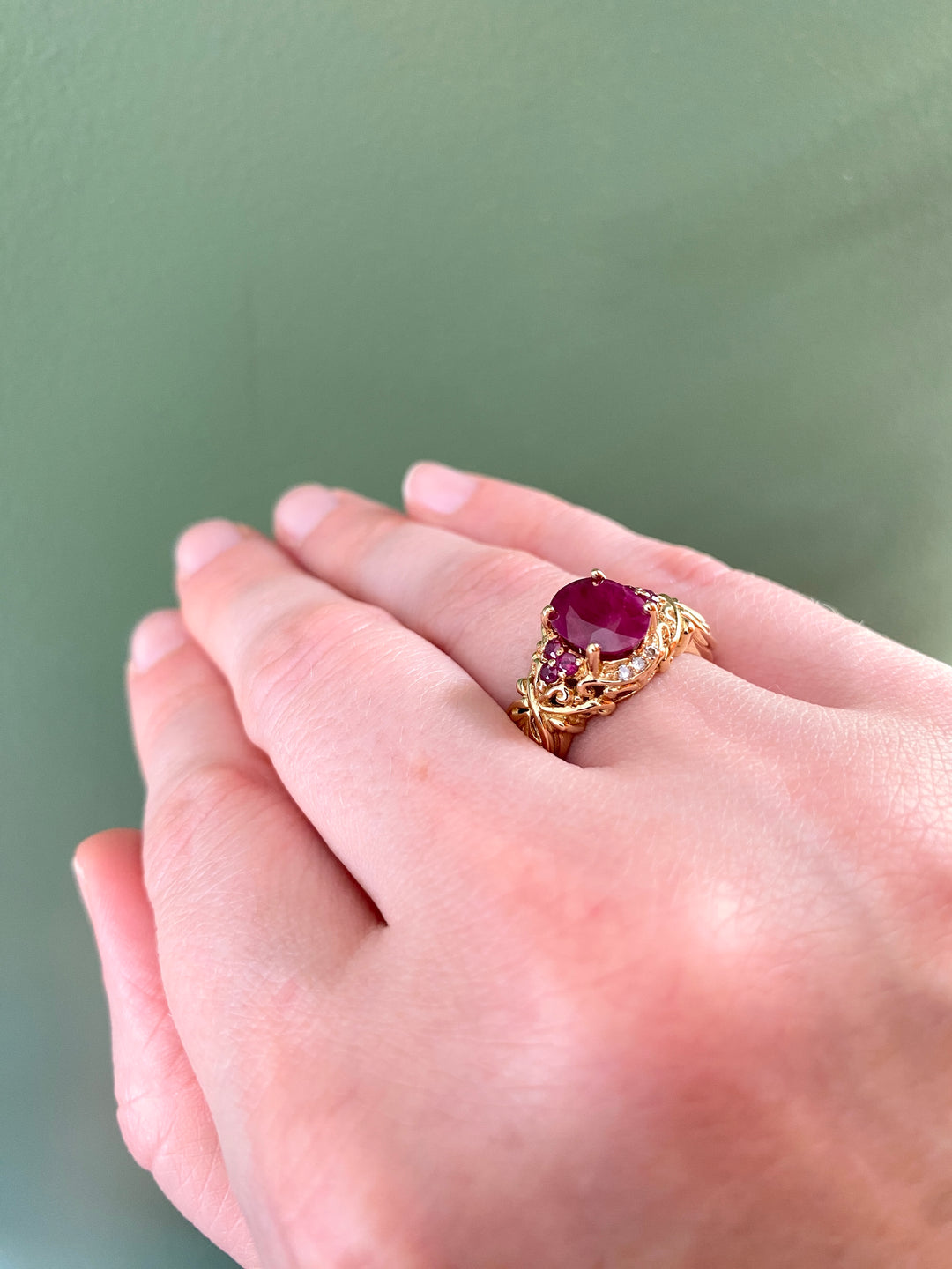 Magnificent Magenta Natural Ruby Ring in 14k Gold