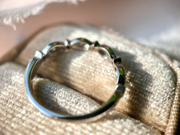 Vintage Inspired Twisted Diamond Ring in 14k White Gold