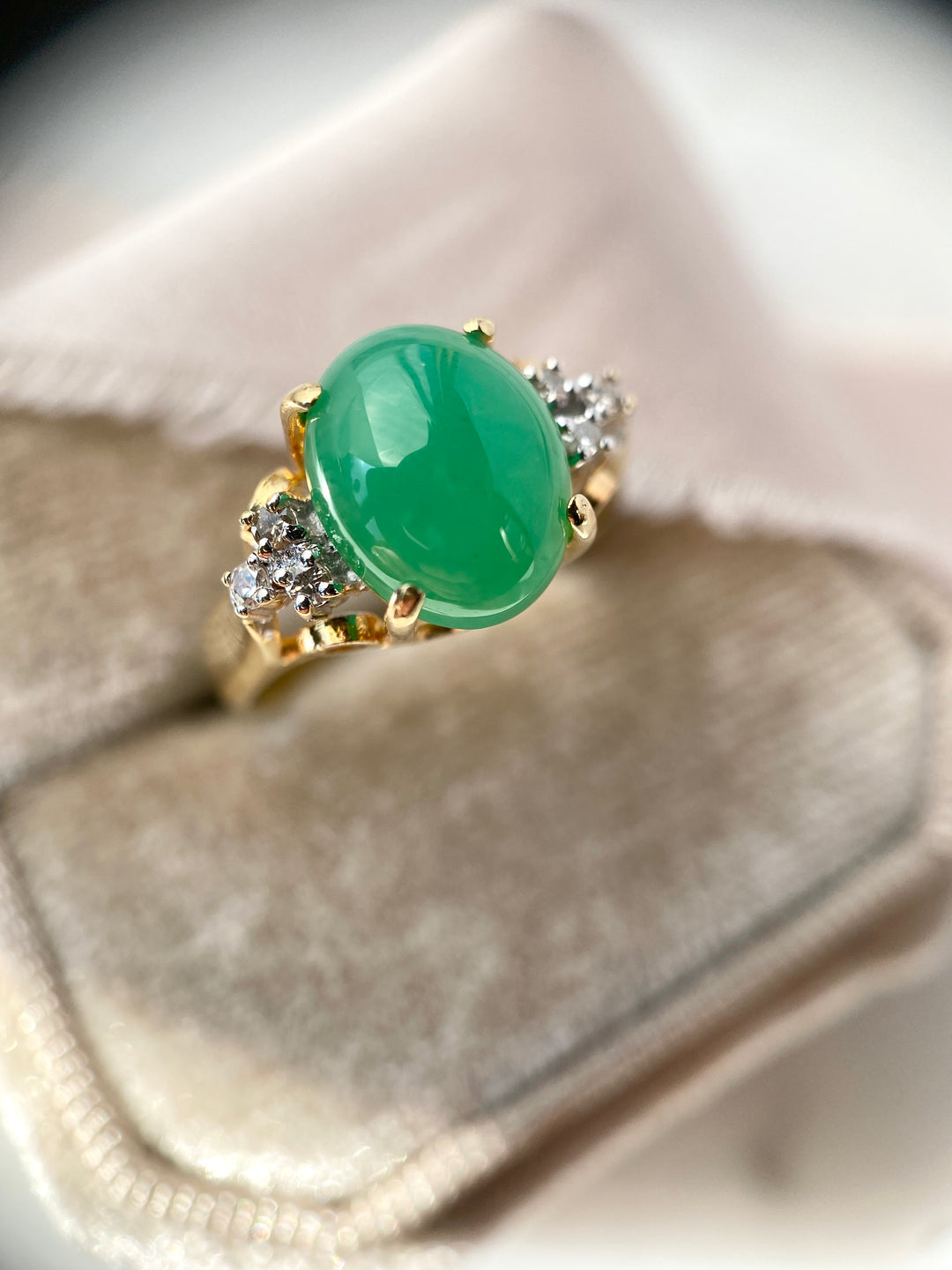 Fairytale Jade and Diamond Ring