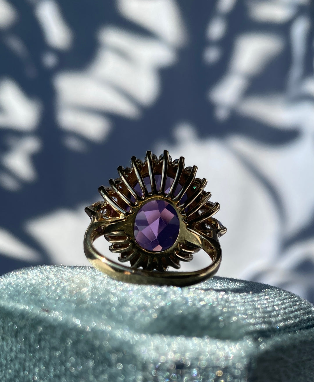 Alluring Amethyst & Diamond 7.11tcw 14k Gold Vintage Ring