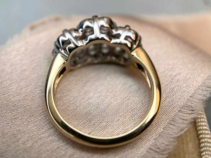 Dazzling Daisy Low Profile 1.50tcw Natural Diamond Ring in 14k Yellow Gold