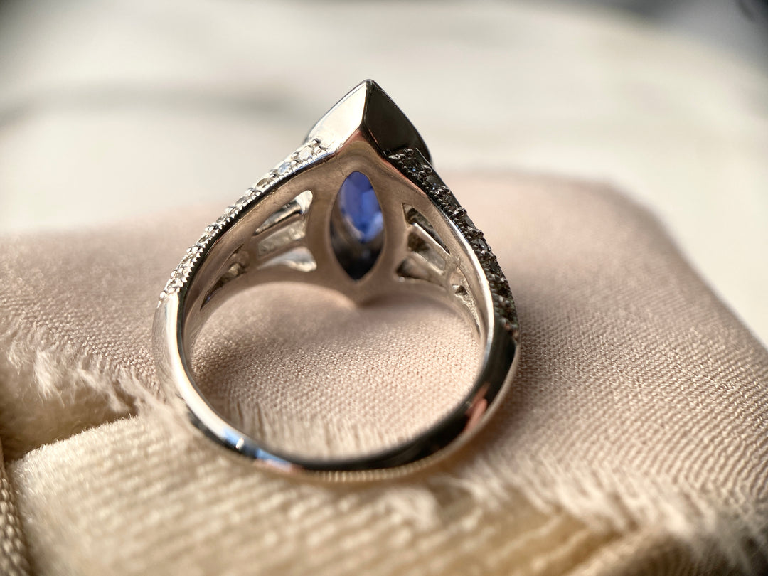 Stunning Sapphire Ring Surrounded by Diamonds