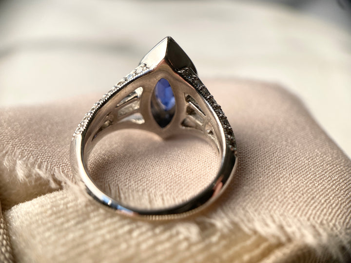 Stunning Sapphire Ring Surrounded by Diamonds