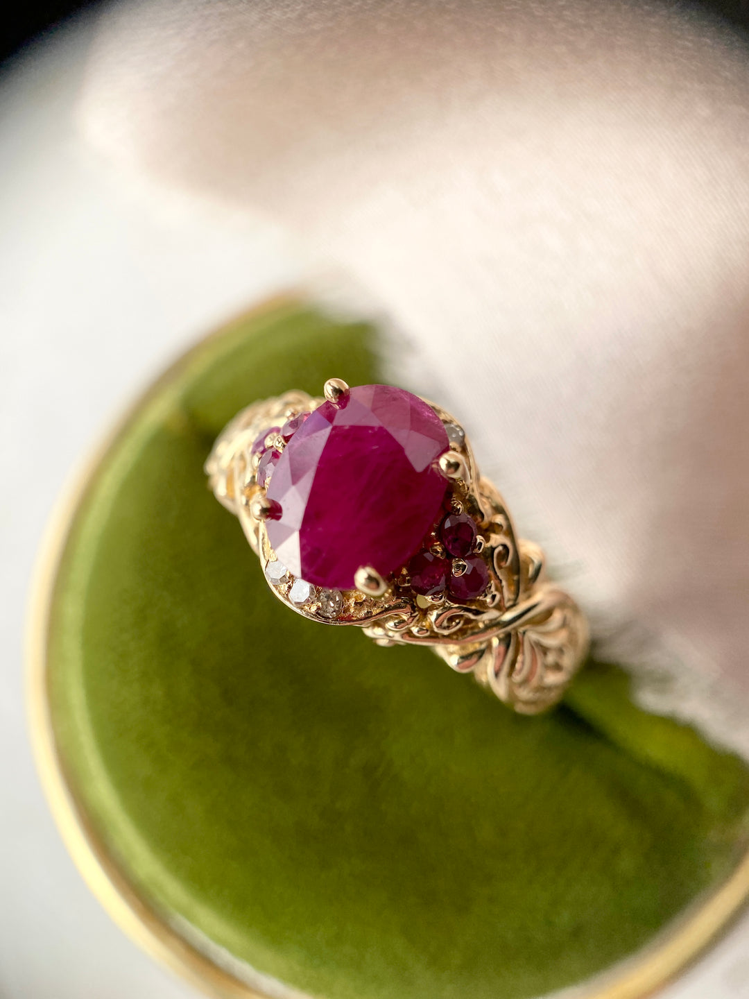 Magnificent Magenta Natural Ruby Ring in 14k Gold