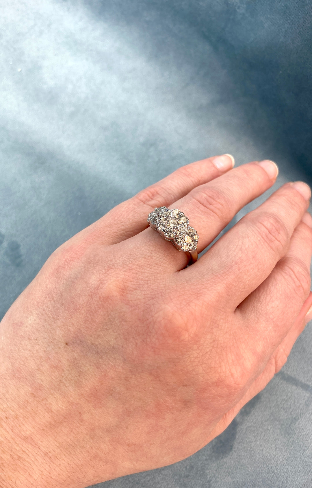 Dazzling Daisy Low Profile 1.50tcw Natural Diamond Ring in 14k Yellow Gold