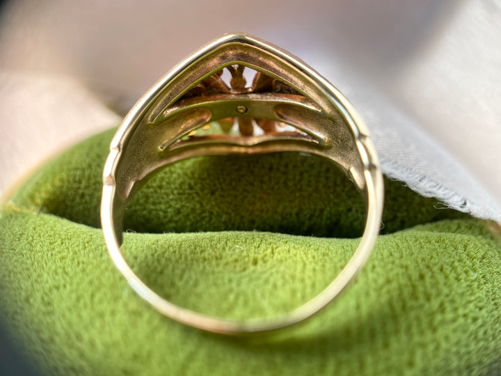 Flutter Yellow, Pink and Green Gold Butterfly Ring