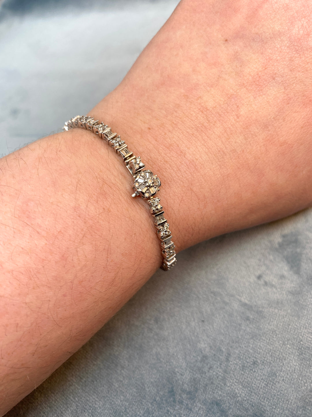 Snowflake 1.35tw 100% Natural Diamond Bracelet 14k White Gold