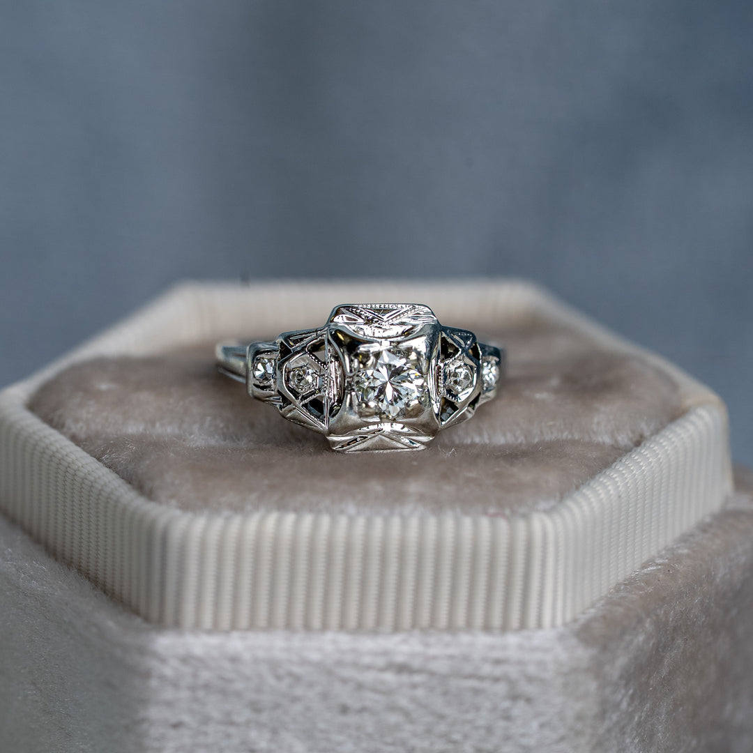My Sweet 1930 Art Deco Old European Diamond 18k White Gold