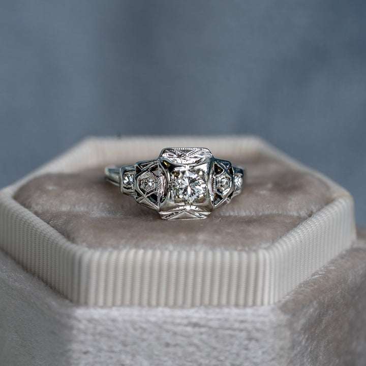My Sweet 1930 Art Deco Old European Diamond 18k White Gold