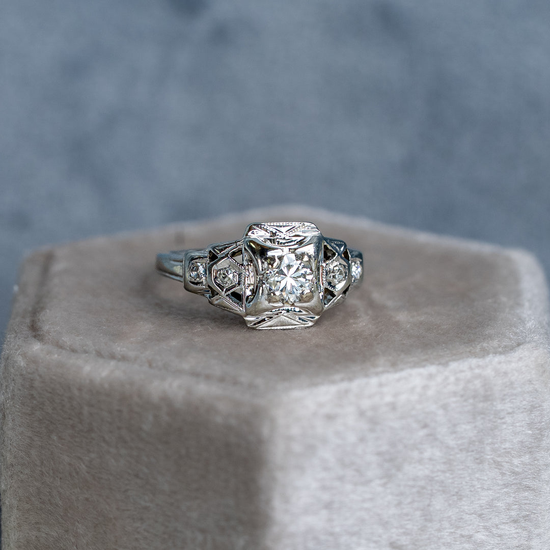 My Sweet 1930 Art Deco Old European Diamond 18k White Gold