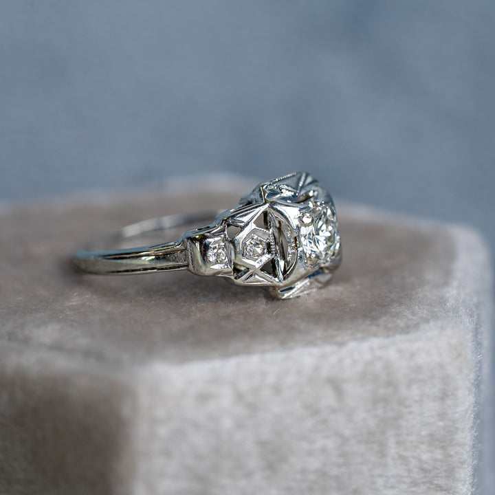 My Sweet 1930 Art Deco Old European Diamond 18k White Gold