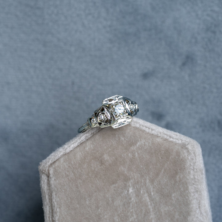 My Sweet 1930 Art Deco Old European Diamond 18k White Gold