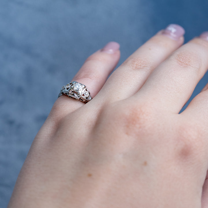 My Sweet 1930 Art Deco Old European Diamond 18k White Gold