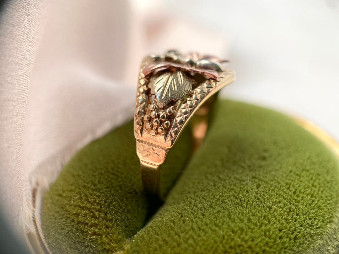 Flutter Yellow, Pink and Green Gold Butterfly Ring