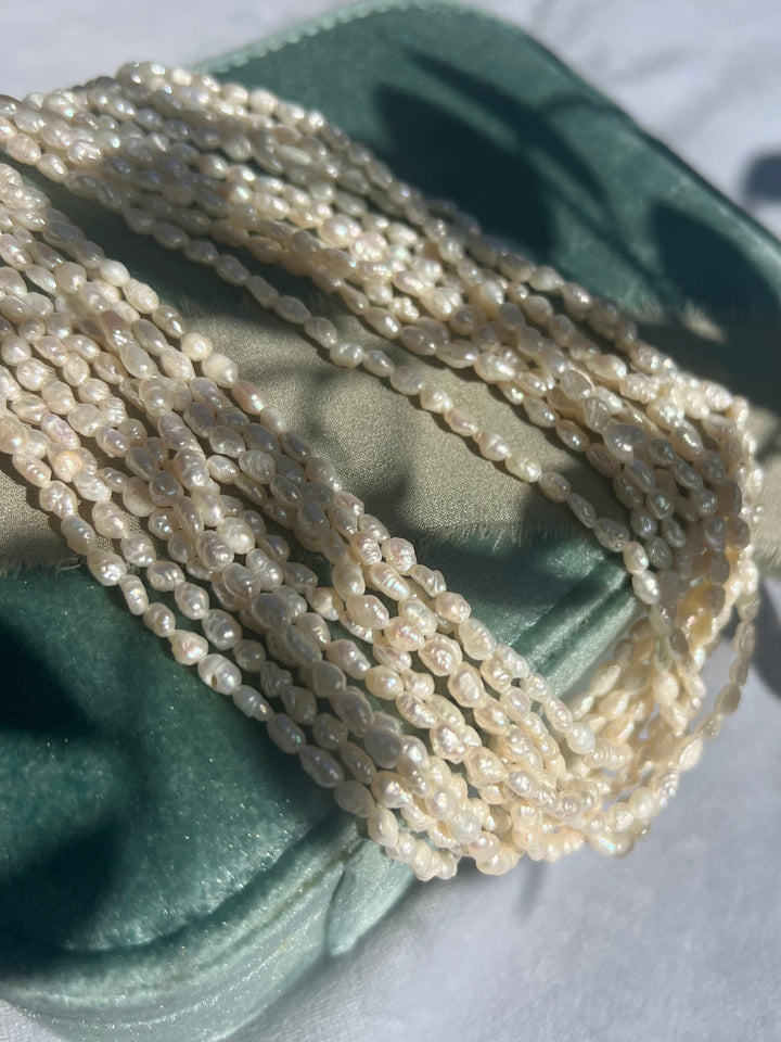 Vintage Cultured Multi-Strand Pearl Necklace in 14k Yellow Gold 16.5"