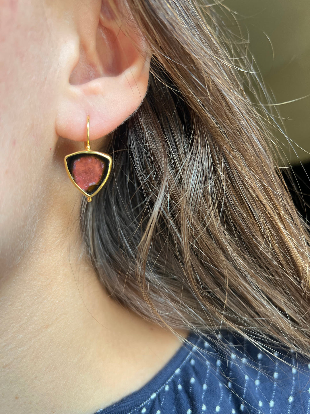 Timeless Vintage Tourmaline Earrings 18k Yellow Gold