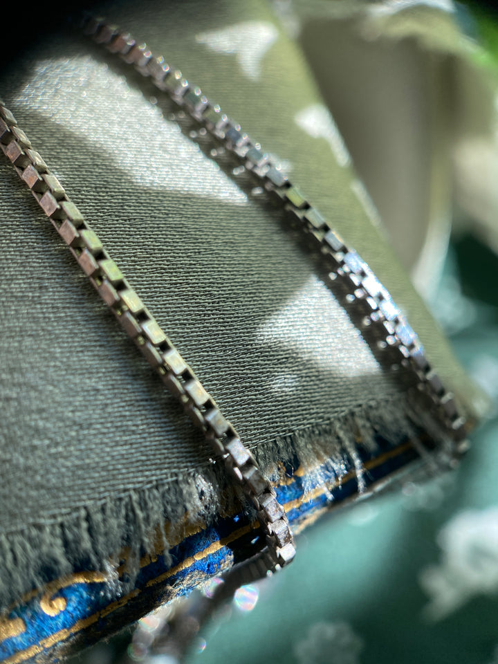 Stunning Box Chain In Solid 14k White Gold 20.75 “