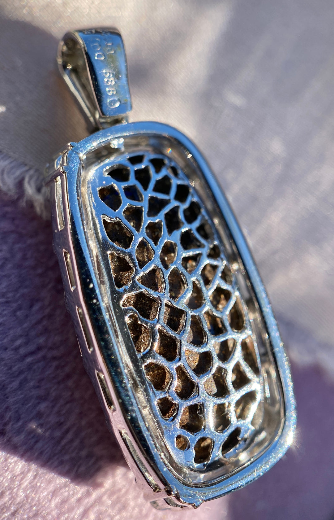 Masterpiece Natural Boulder Australian Opal Pendant in Platinum With Diamond Accents