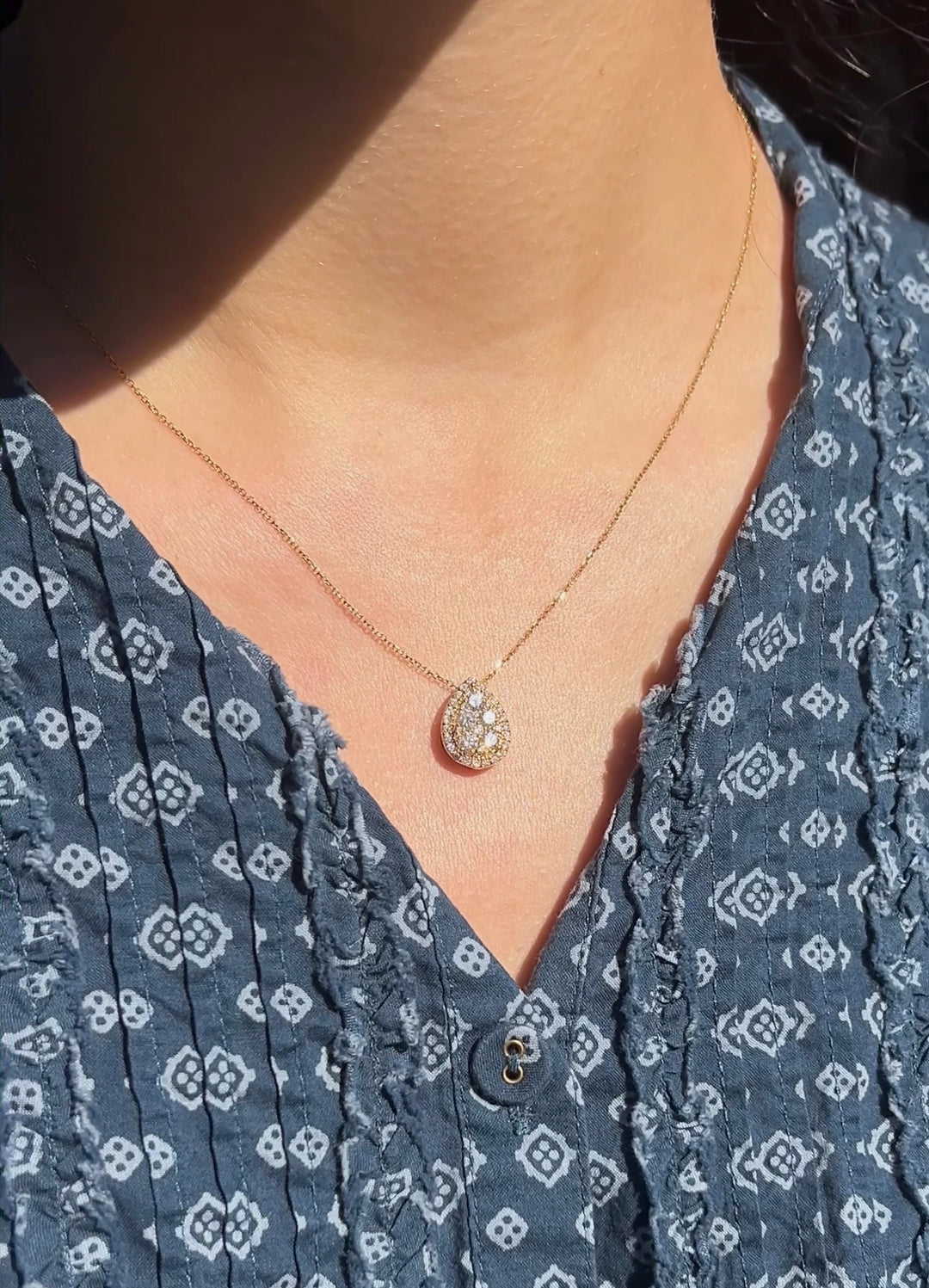 The Sunshine Vintage Diamond Necklace in 18k Yellow Gold