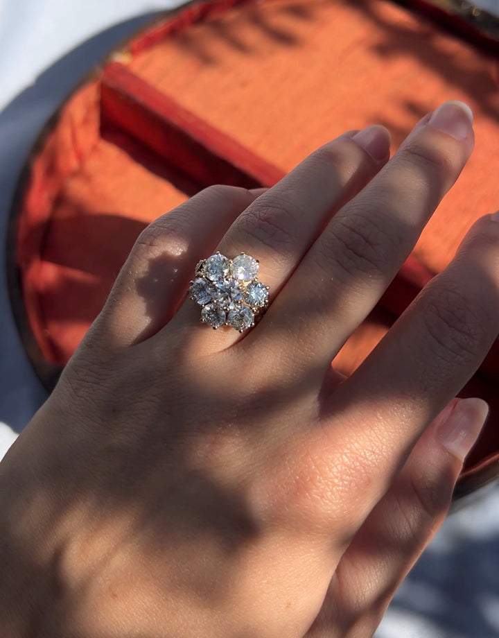 Over 4.50 TCW Vintage Setting With Modern Round Brilliant Diamonds in 14k Yellow Gold