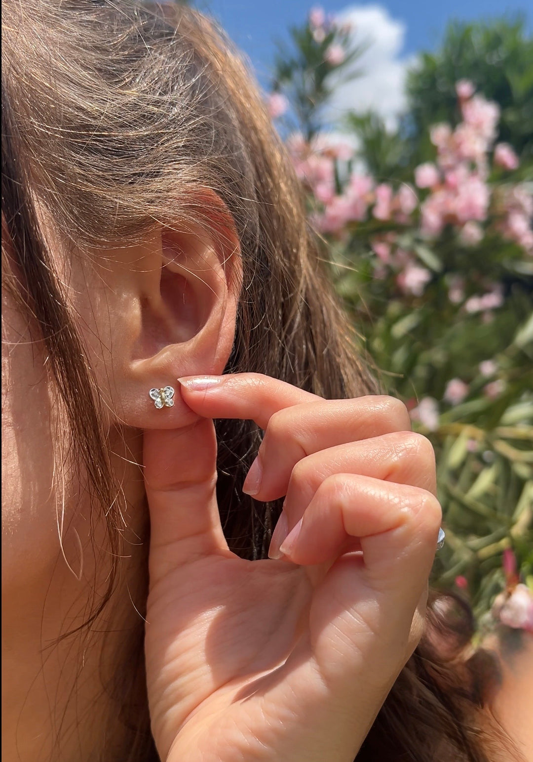Mariposa Brilliance Butterfly Studs in 10k Yellow And White Gold