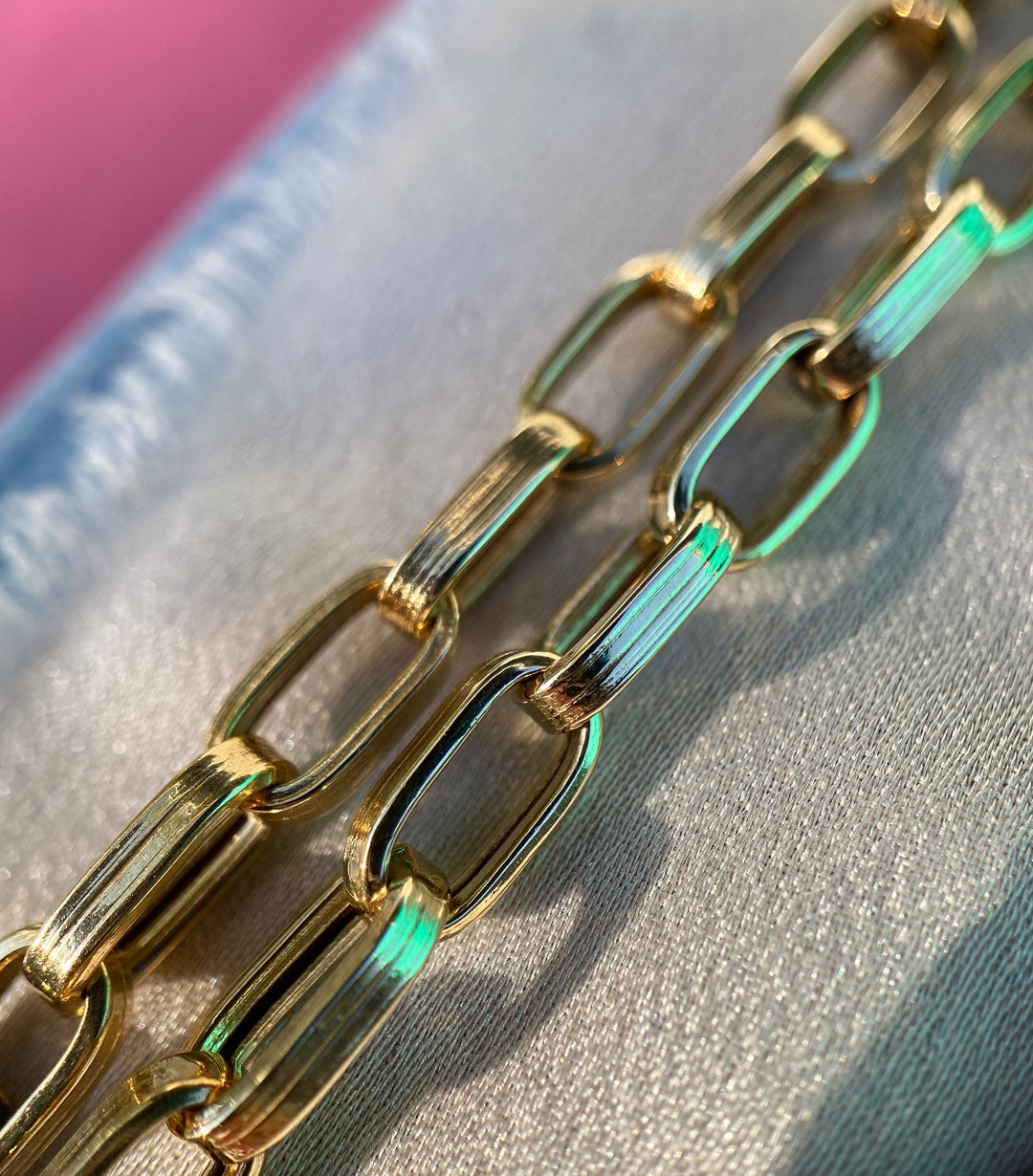 Vintage Ribbed Link Gold Chain Bracelet In 10k Warm Yellow Gold 7.30" (Copy)
