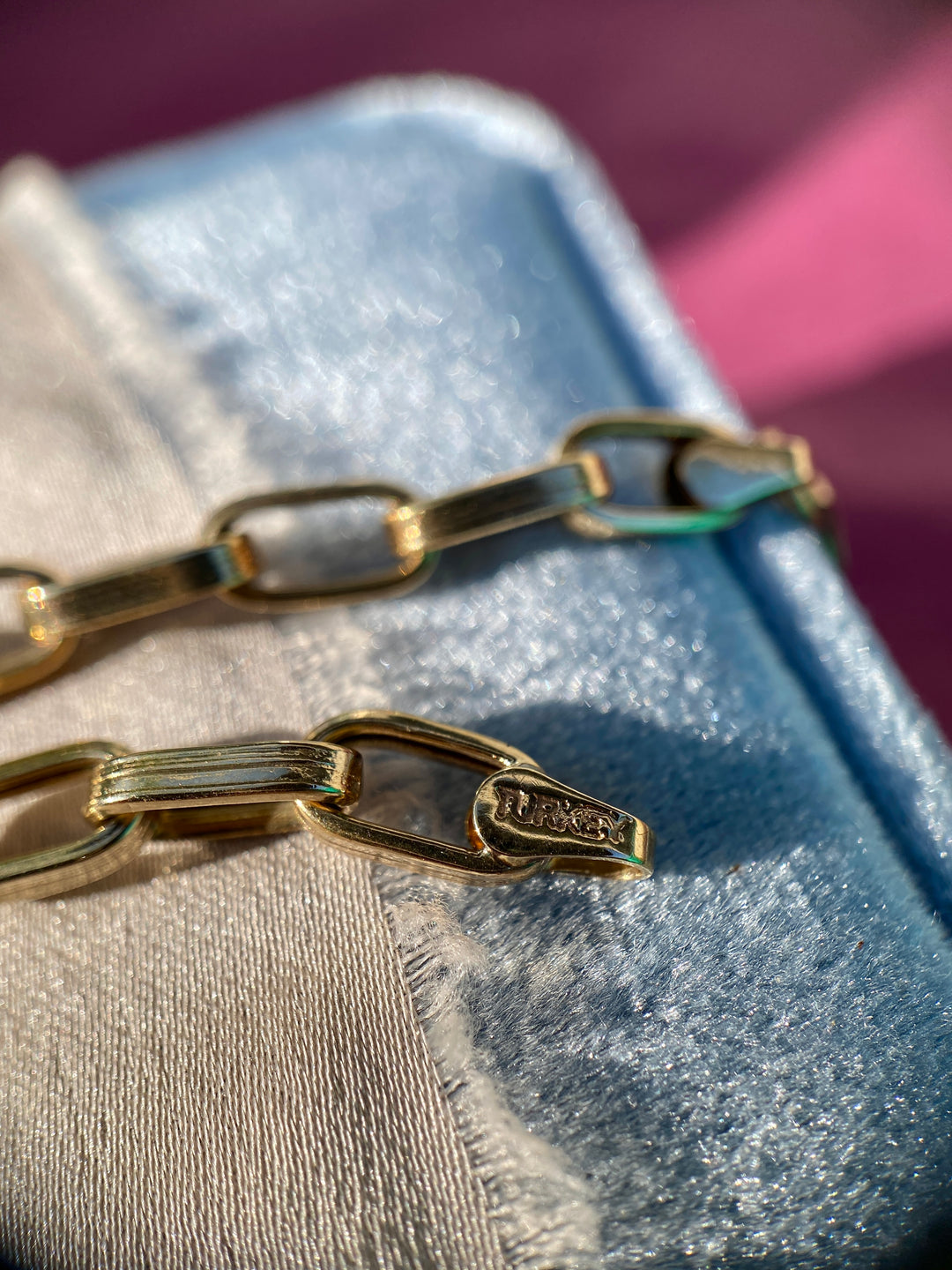 Vintage Ribbed Link Gold Chain Bracelet In 10k Warm Yellow Gold 7.30" (Copy)