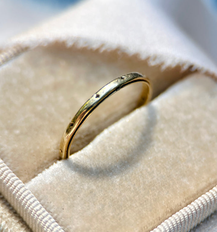 Vintage Evangeline Dotted Band in 14k Yellow Gold
