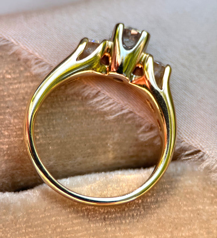 Over 3/4 Carat tw Bold Diamond Engagement Ring Set in 14k Yellow Gold