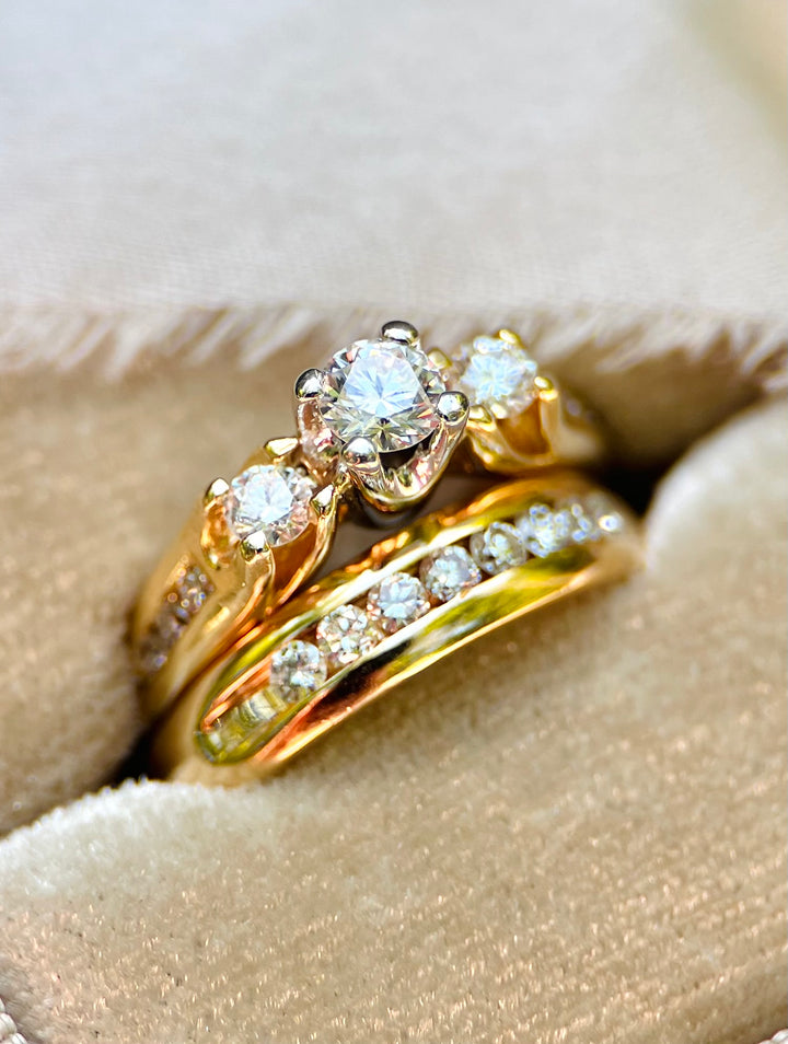 Over 3/4 Carat tw Bold Diamond Engagement Ring Set in 14k Yellow Gold