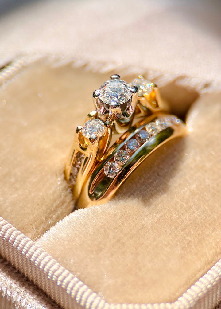 Over 3/4 Carat tw Bold Diamond Engagement Ring Set in 14k Yellow Gold