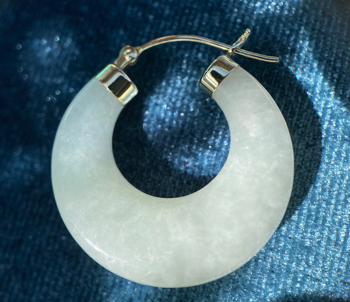 Vintage Dreams Jade Hoops in 10k Yellow Gold