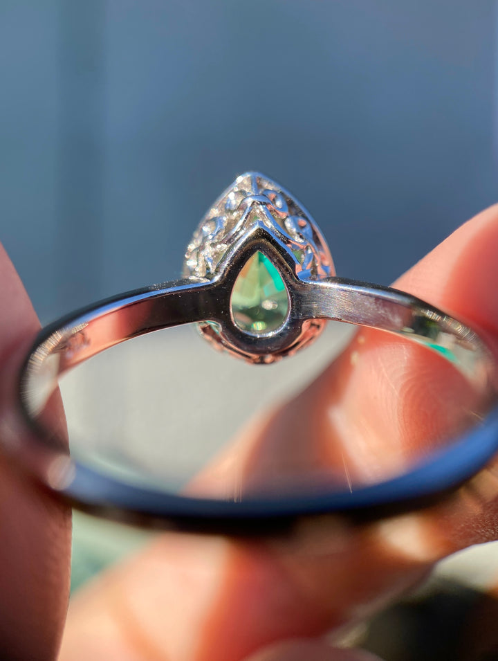 Tsavorite Garnet And Diamond Ring in 18k White Gold 1.97tcw