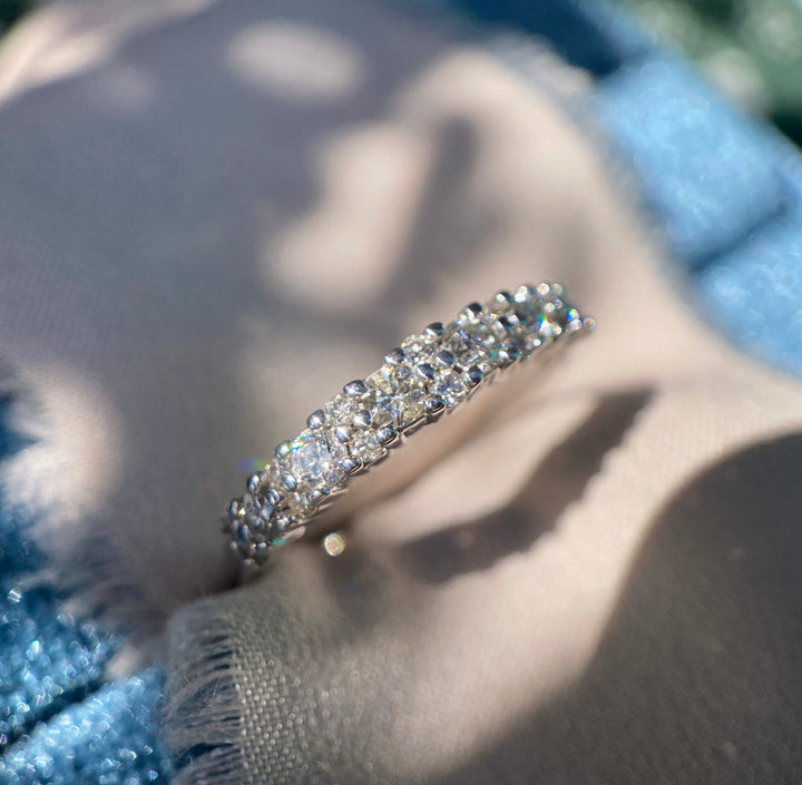 Modern Pear Natural Diamond Wedding Ring Set in 10k White Gold  1.65TCW