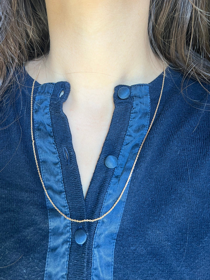 Antique c.1900 Chain Necklace In 14k Rose Gold 23.25"