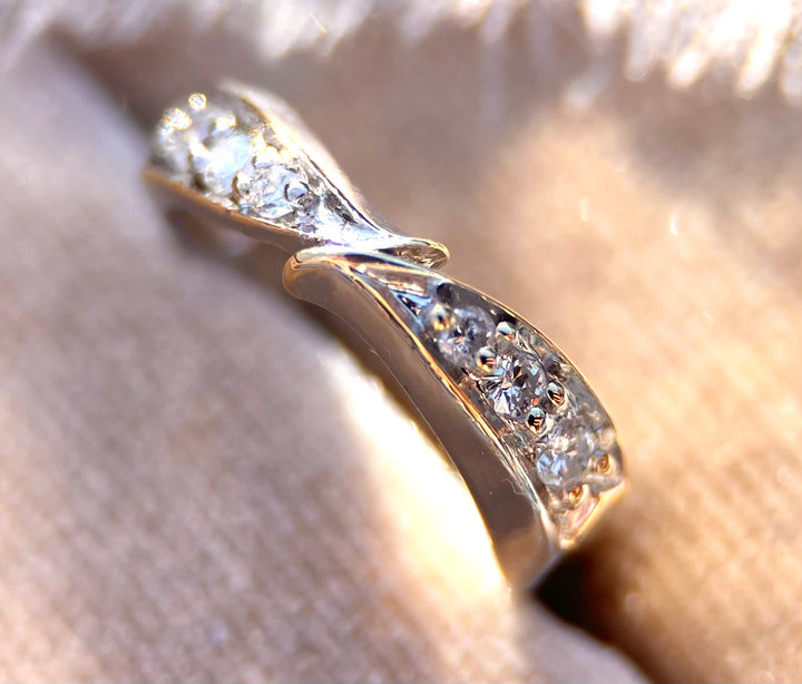 1/5 Carat Diamond Twist Band in 14k White Gold