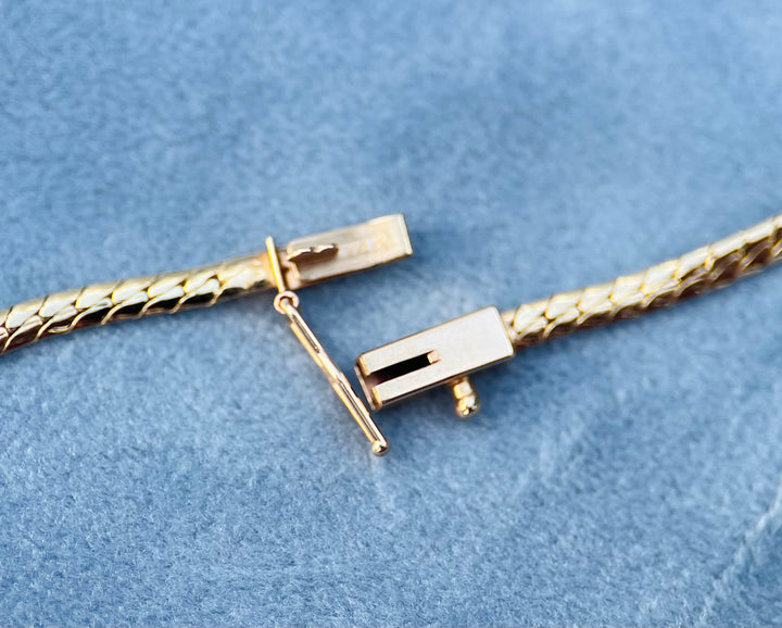 “The Golden Cascade” Vintage 1980’s Diamond Necklace in 14k Yellow Gold